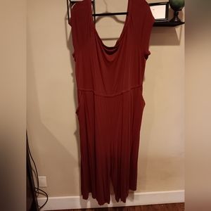Torrid Rust Romper with Pockets and Cap Sleeves Wide Legged #32